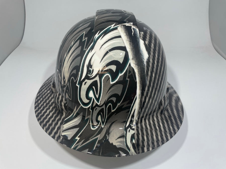 Full Brim Hard Hat Hydro Dipped Philadelphia Eagles Carbon Fiber