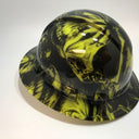 Full Brim Hard Hat Hydro Dipped Big Brain Skull Safety green