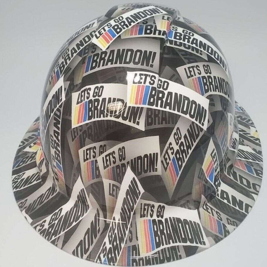 Full Brim Hard Hat Hydro Dipped FJB Lets go Brandon!