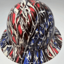 Full Brim Hard Hat Hydro Dipped WORN AMERICAN FLAG