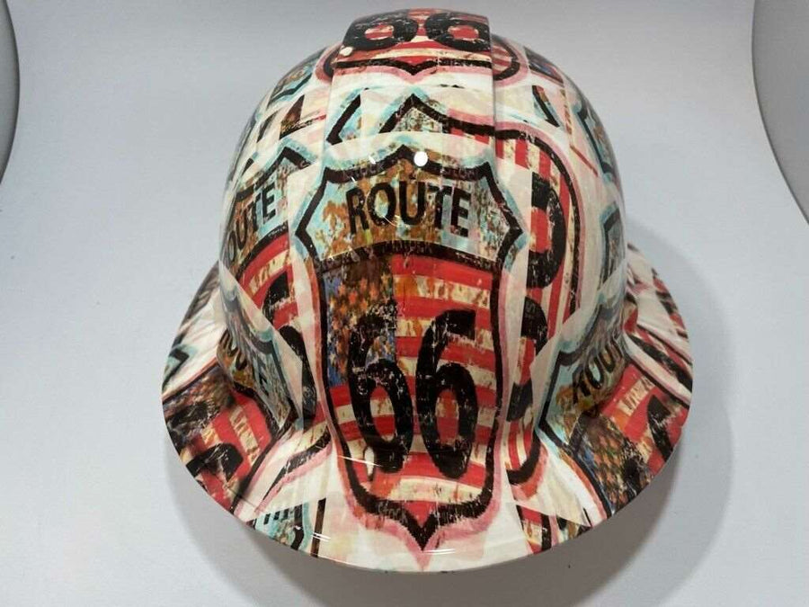 Full Brim Hard Hat Hydro Dipped Route 66