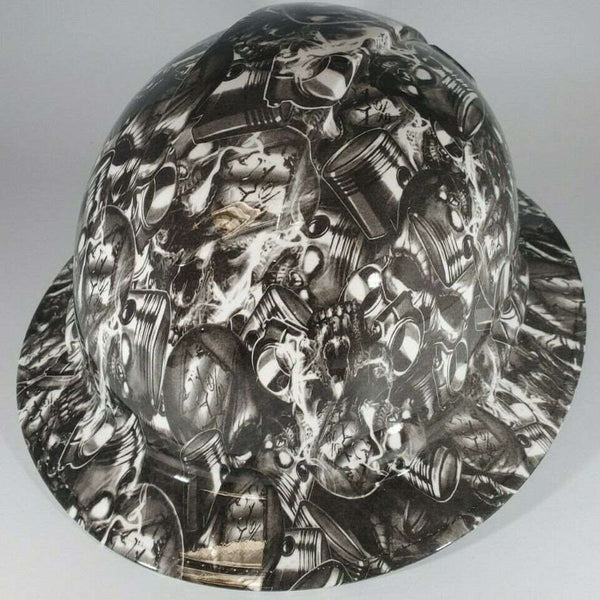 Full Brim Hard Hat Hydro Dipped PISTONS & SKULLS