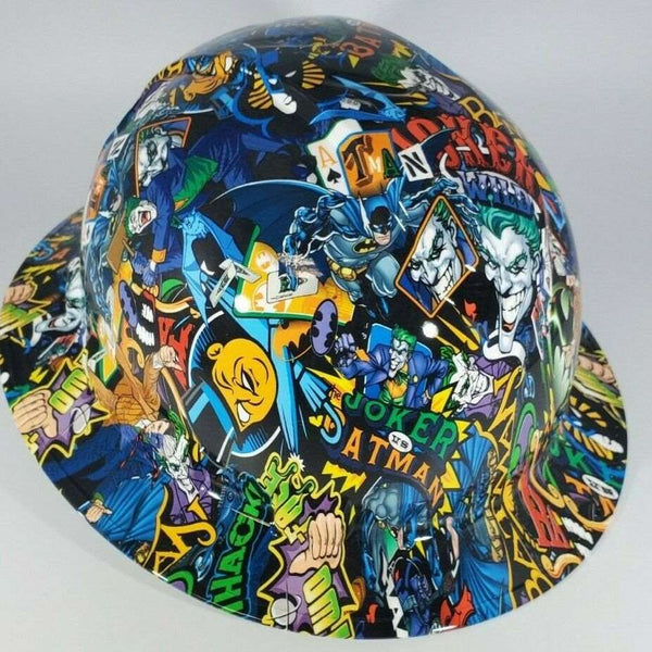 Full Brim Hard Hat Hydro Dipped BATMAN VS JOKER