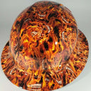 Full Brim Hard Hat Hydro Dipped INFERNO FLAMING SKULLS