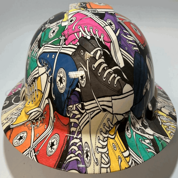 Full Brim Hard Hat Hydro Dipped CONVERSE ALL STAR SHOES