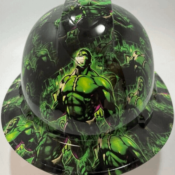 Full Brim Hard Hat Hydro Dipped INCREDIBLE HULK