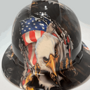 Full Brim Hard Hat Hydro Dipped INTENSE EAGLES USA FLAG