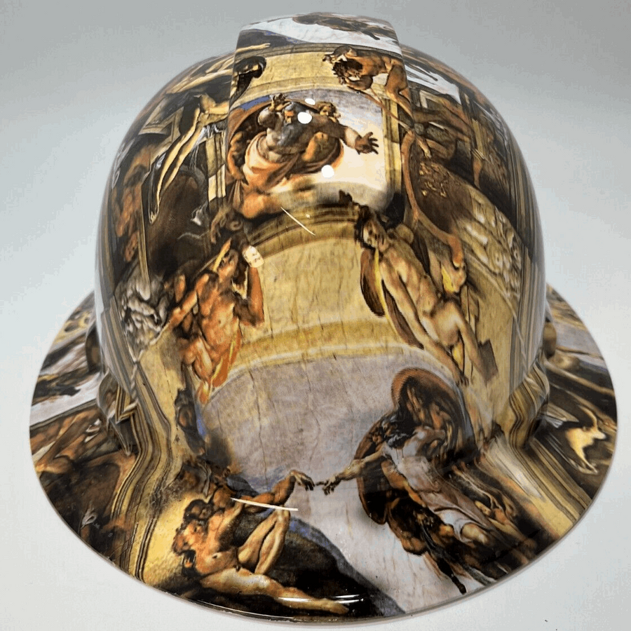 Full Brim Hard Hat Hydro Dipped SISTINE CHAPEL MICHELANGELO