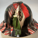 Full Brim Hard Hat Hydro Dipped MEXICO AMERICAN FLAG