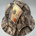 Full Brim Hard Hat Hydro Dipped BIG MONEY BENJAMINS 100'S