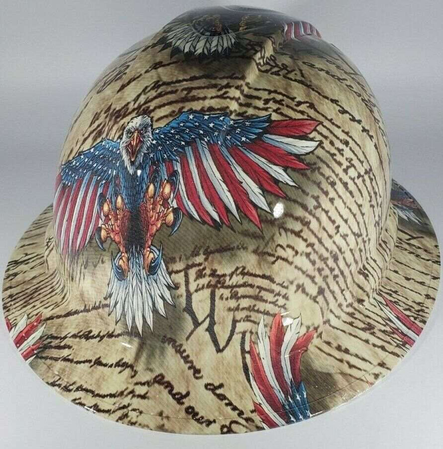 Full Brim Hard Hat Hydro Dipped 2ND AMMENDMENT EAGLE