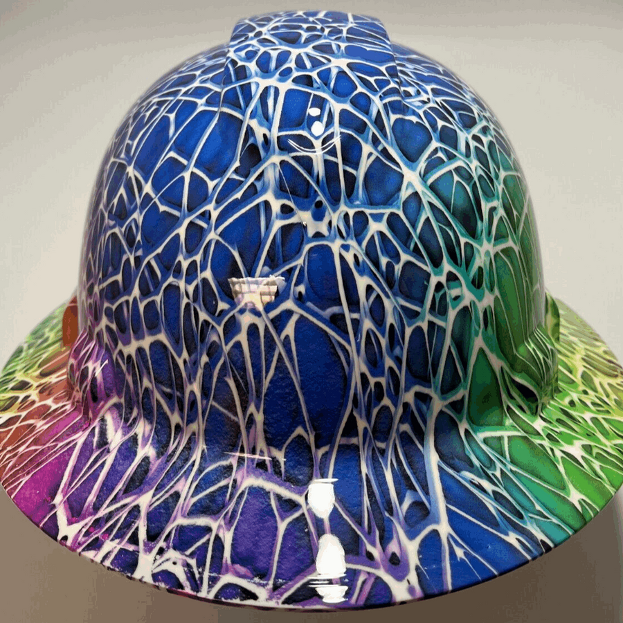 Full Brim Hard Hat Hydro Dipped ALIEN WEB