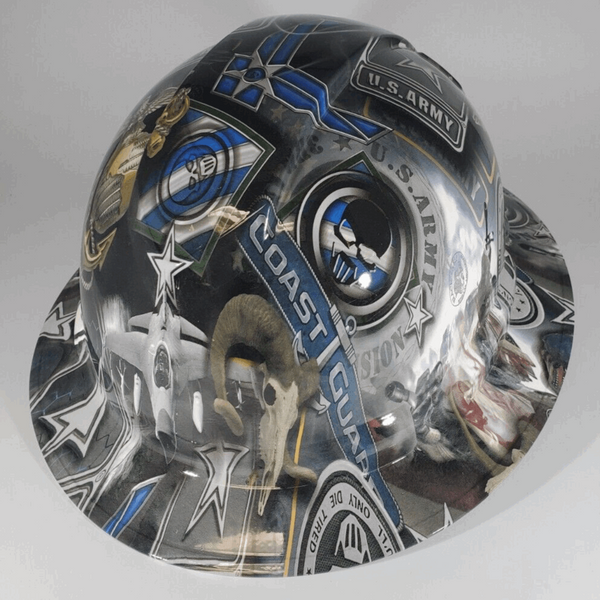 Full Brim Hard Hat Hydro Dipped Military Appreciation