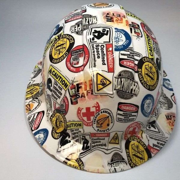 Full Brim Hard Hat Hydro Dipped Safety Signs
