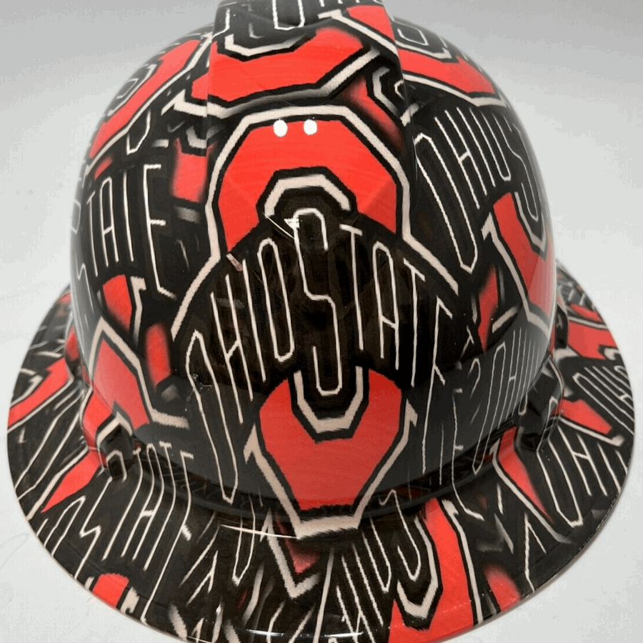 Full Brim Hard Hat Hydro Dipped OSU OHIO STATE