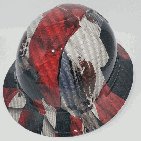 Full Brim Hard Hat Hydro Dipped Mexico Flag Carbon Fiber