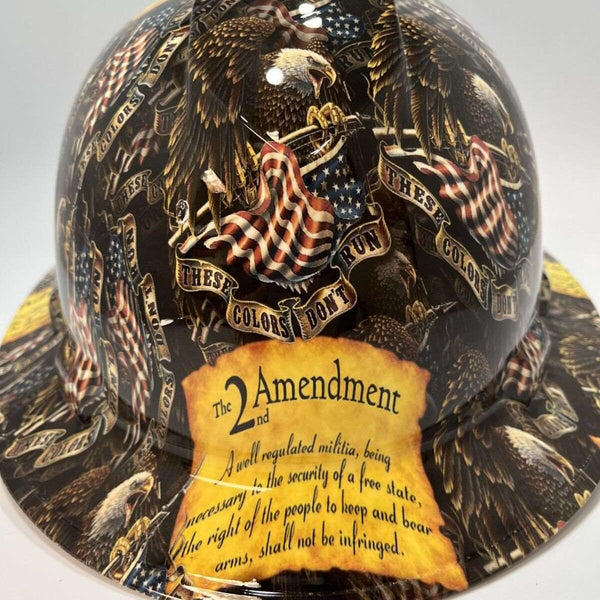 Full Brim Hard Hat Hydro Dipped THESE COLORS DON'T RUN 2ND AMENDMENT