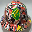 Full Brim Hard Hat Hydro Dipped GAS AND OIL SIGNS