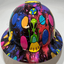 Full Brim Hard Hat Hydro Dipped ALIEN GALAXY