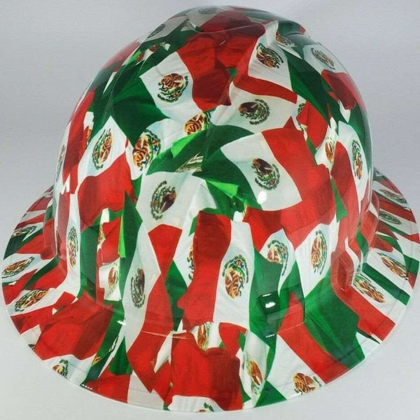 Full Brim Hard Hat Hydro Dipped Mexico Flags