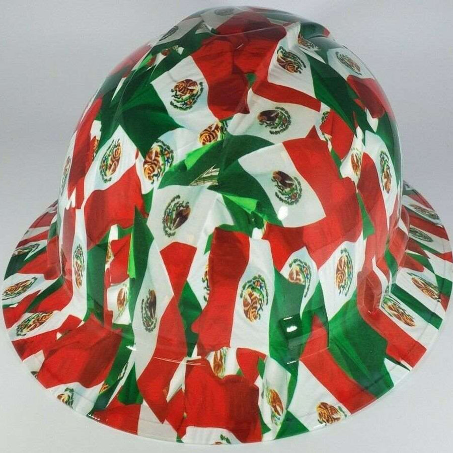 Full Brim Hard Hat Hydro Dipped Mexico Flags