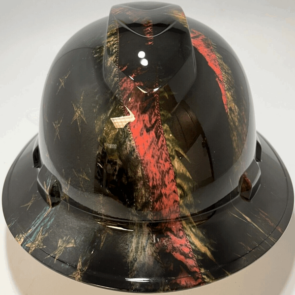Full Brim Hard Hat Hydro Dipped WAVY GRUNGE AMERICAN FLAG