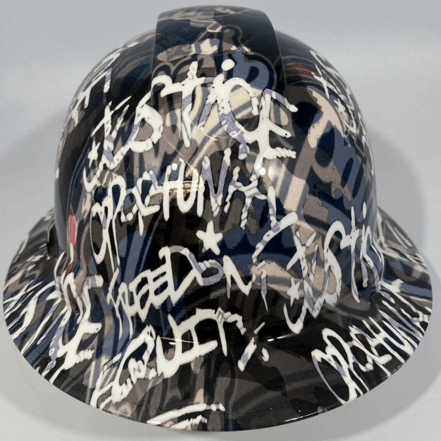 Full Brim Hard Hat Custom Hydro Dipped NEW ENGLAND PATRIOTS INSPIRE CHANGE