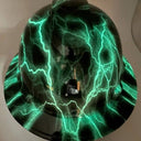 Full Brim Hard Hat Hydro Dipped Glow n Dark Lightning