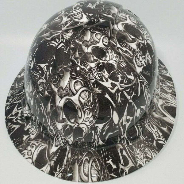 Full Brim Hard Hat Hydro Dipped TRIBAL SKULLS