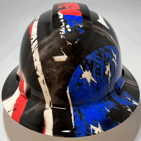 Full Brim Hard Hat Hydro Dipped BASEBALL AMERICAN FLAG MLB