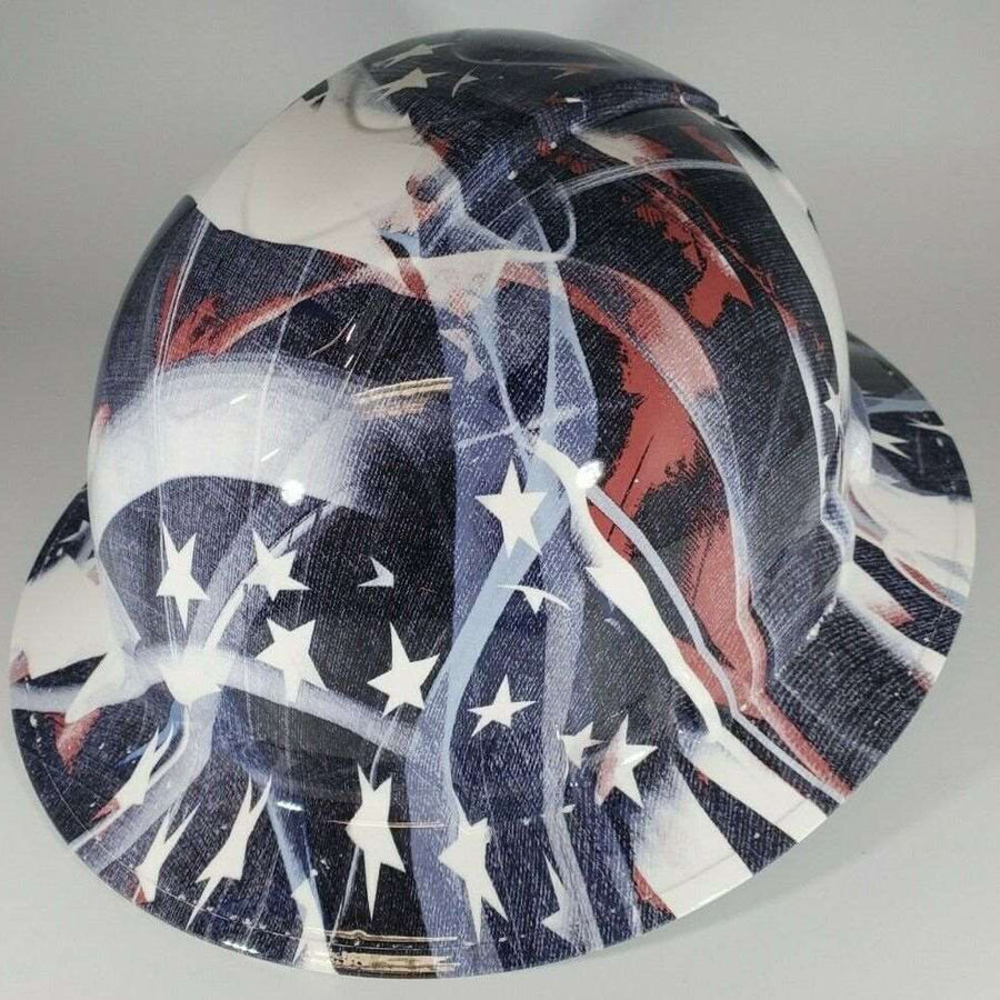 Full Brim Hard Hat Hydro Dipped FADED GLORY AMERICAN FLAG
