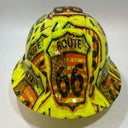 Full Brim Hard Hat Hydro Dipped Hi Vis Route 66