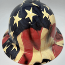 Full Brim Hard Hat Hydro Dipped USA GRUNGE FLAG