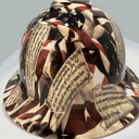 Full Brim Hard Hat Hydro Dipped 2ND AMENDMENT FLAG