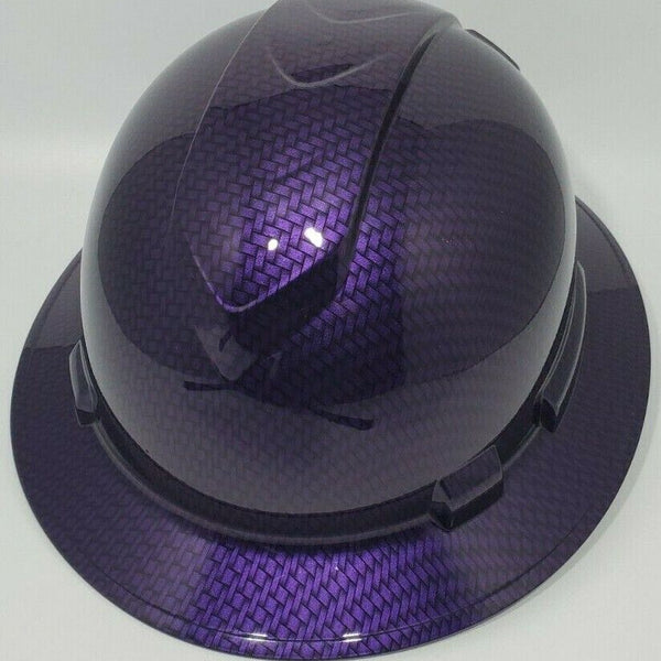 Full Brim Hard Hat Hydro Dipped PURPLE CANDY CARBON FIBER