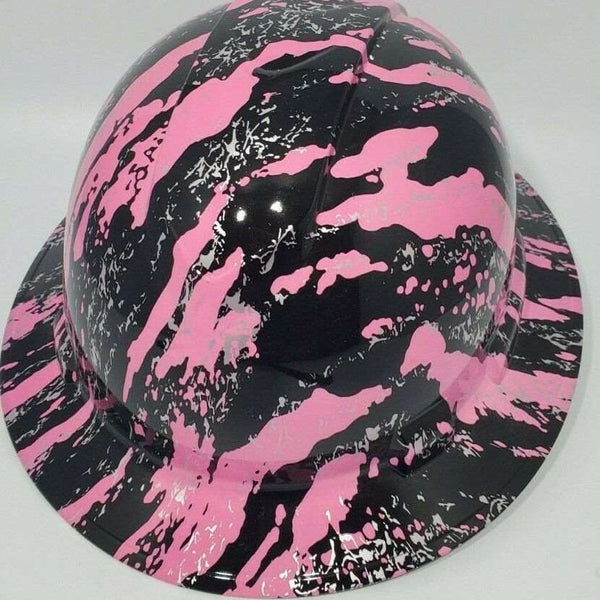 Full Brim Hard Hat Hydro Dipped PINK RIP TEAR CAMO