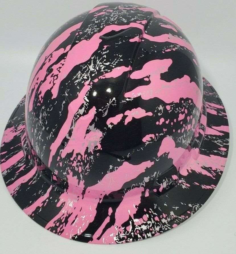 Full Brim Hard Hat Hydro Dipped PINK RIP TEAR CAMO
