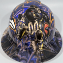 Full Brim Hard Hat Custom Hydro Dipped BALTIMORE RAVENS