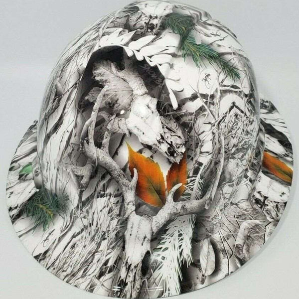 Full Brim Hard Hat Hydro Dipped SNOW BUCK CAMO