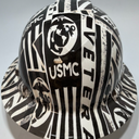 Full Brim Hard Hat Hydro Dipped USMC MARINES VETERAN