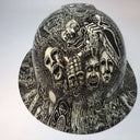 Full Brim Hard Hat Hydro Dipped Glow in the dark Horror