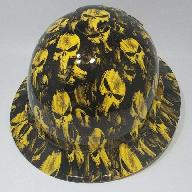 Full Brim Hard Hat Hydro Dipped CANDY YELLOW PUNISHER