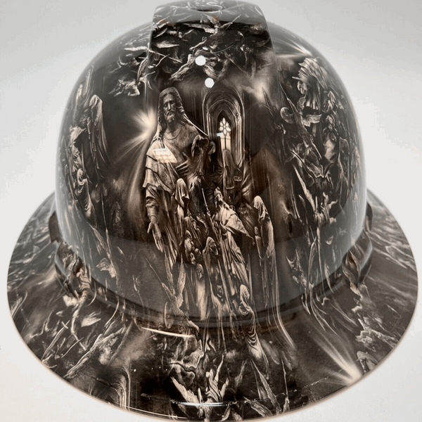 Full Brim Hard Hat Hydro Dipped JESUS CHRISTO
