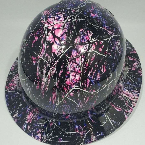 Full Brim Hard Hat Hydro Dipped MUDDY GIRL CAMO PURPLE