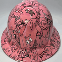 Full Brim Hard Hat Hydro Dipped PINK PIGGY