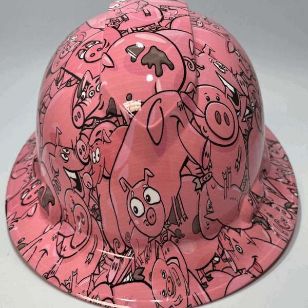 Full Brim Hard Hat Hydro Dipped PINK PIGGY