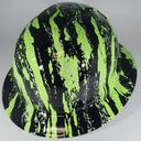 Full Brim Hard Hat Hydro Dipped GREEN RIP TEAR CAMO