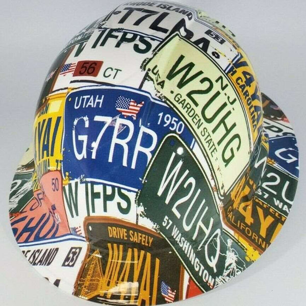 Full Brim Hard Hat Hydro Dipped LICENSE PLATES