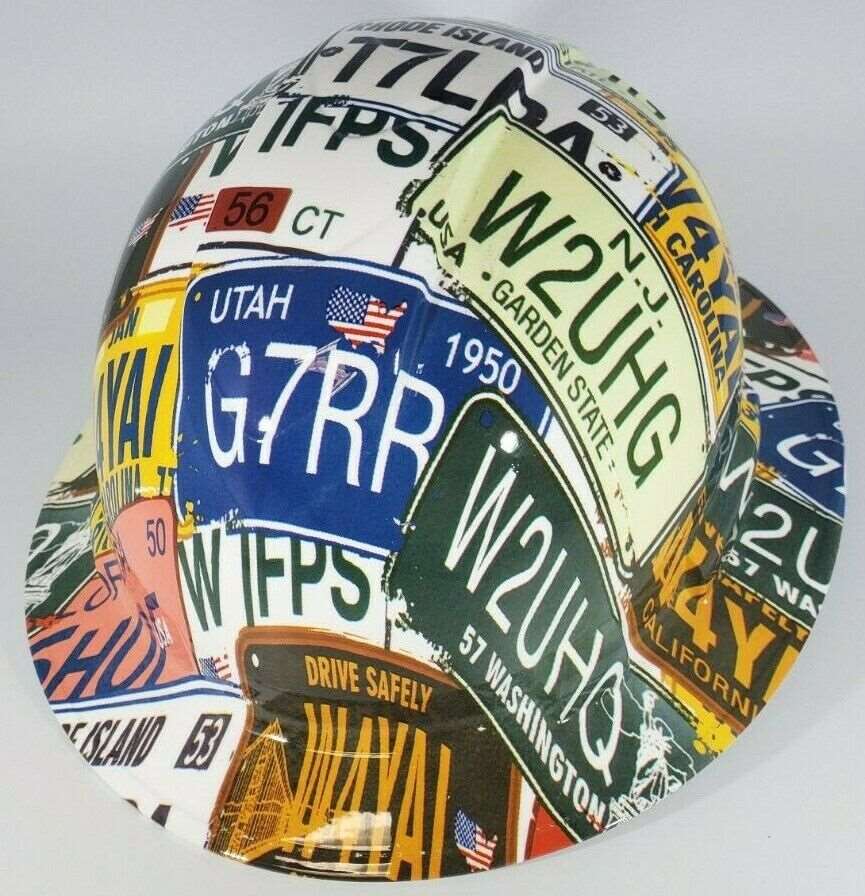 Full Brim Hard Hat Hydro Dipped LICENSE PLATES