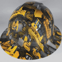 Full Brim Hard Hat Hydro Dipped Dozers
